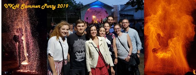 Foto Sommerfest 2019: Jovana, Jonas, Merve, Agnes, Beate, Roland, Moni, Tony (v.l.) 