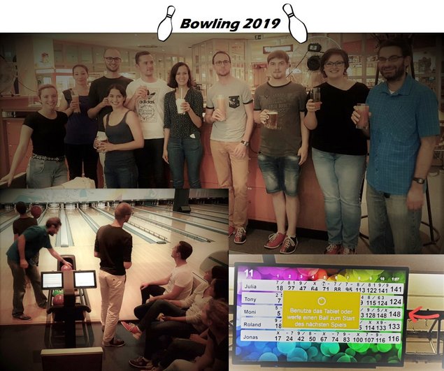Foto Bowling 2019: Jovana, Beate, Kevin, Agnes, Philipp, Merve, Tony, Jonas, Julia, Roland (v.l.)